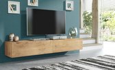 Pro-meubels - Zwevend Tv-meubel - Tunis - Eiken - 200cm 2x100cm