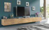 Pro-meubels - Zwevend Tv-meubel - Tv kast - Tunis - Eiken - 300cm 3x100cm