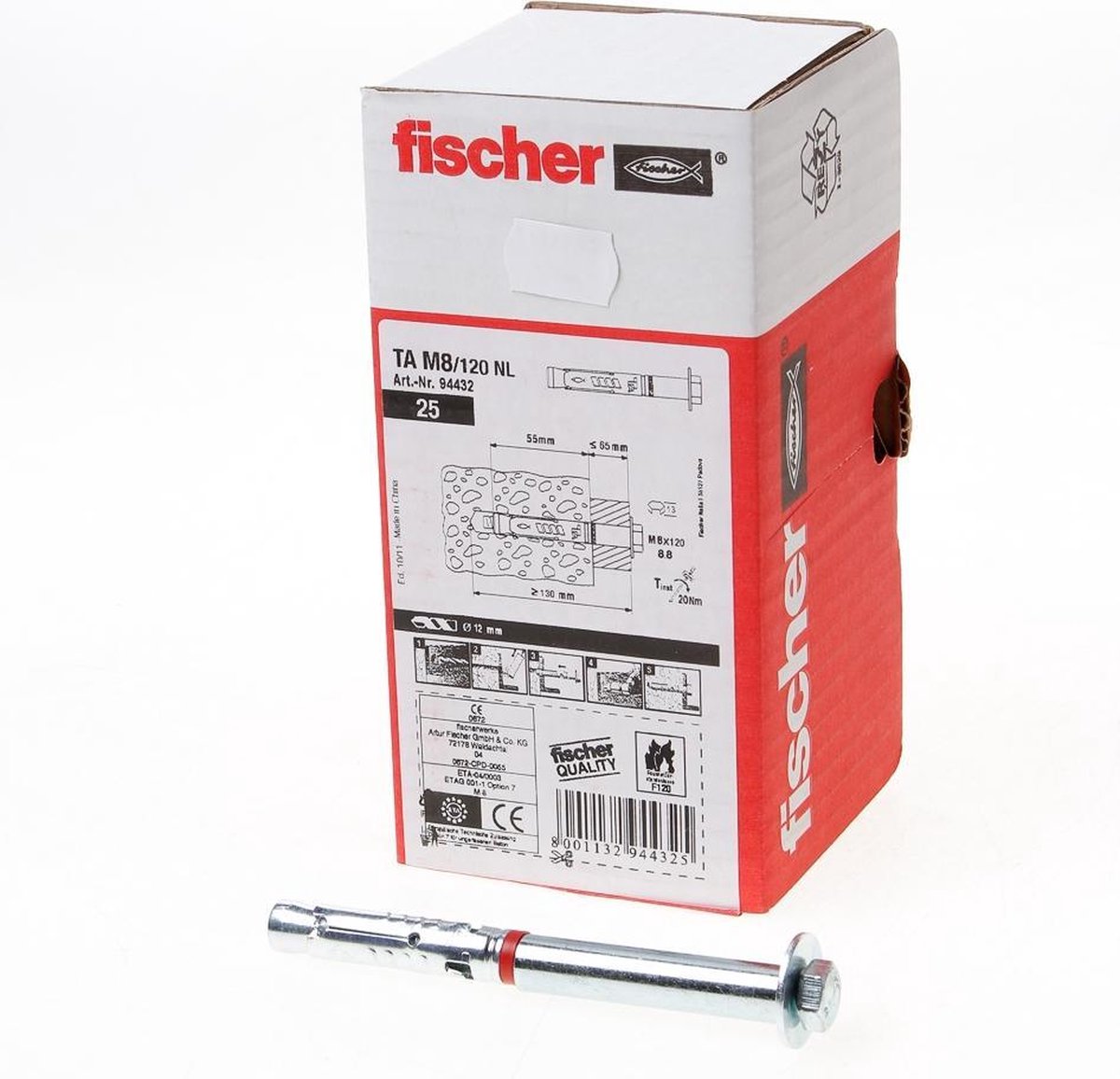 Fischer Hulsanker TA M 8/120 NL - 25 Stuks