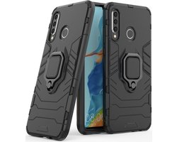 Magnetische Back cover voor Huawei P30 Lite - Zwart - Shockproof Armor Case - met Kickstand