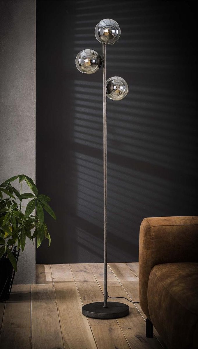 LifestyleFurn Vloerlamp 'Taraji' met 3 glazen bollen | bol.com