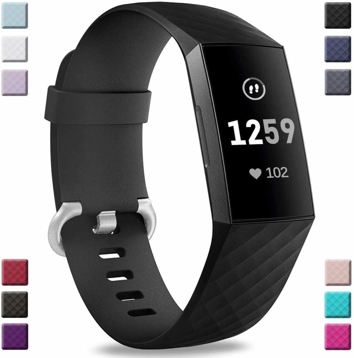 Fitbit Charge 3 silicone band (zwart) - Afmetingen: Maat S | bol