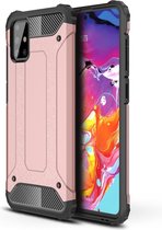 Samsung galaxy A71 silicone TPU hybride roze goud hoesje case