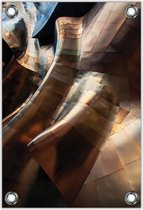 Tuinposter –Abstracte Metalen Platen– 80x120cm Foto op Tuinposter (wanddecoratie voor buiten en binnen)