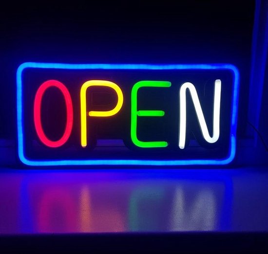 LED neon bord OPEN - Licht reclamebord Open bord | bol.com