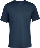 Under Armour UA M SPORTSTYLE LC SS-BLU Heren Sportshirt - Academy - Zwart