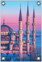 Tuinposter –Sultan Ahmed Moskee Istanbul– 100x150cm Foto op Tuinposter (wanddecoratie voor buiten en binnen)