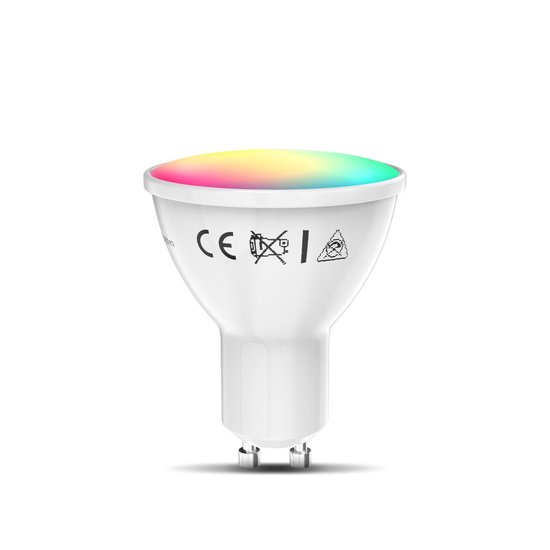 B.K.Licht - Slimme Lichtbron - RGB en CCT - smart lamp - met GU10 - 5.5W LED - WiFi - App - 2.700K to 6.500K - 350 Lm - voice control - color lampjes  - LED lamp