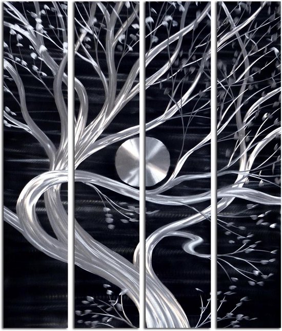 XXL Schilderij Aluminium Vierluik Japanse Boom 120x150cm | Schilderijen | Moderne Schilderijen | 1 Jaar Garantie