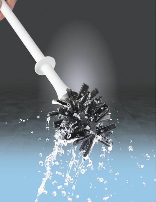 Bol Com Clean Maxx Toiletborstel Met Geintegreerde Wc Reiniger Silicone Wit Zwart