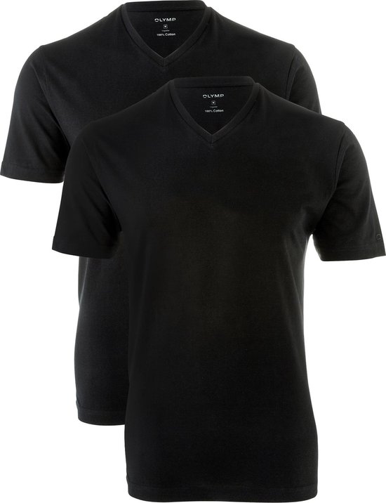 OLYMP t-shirts (2-Pack) - V-Hals - zwart -  Maat XL