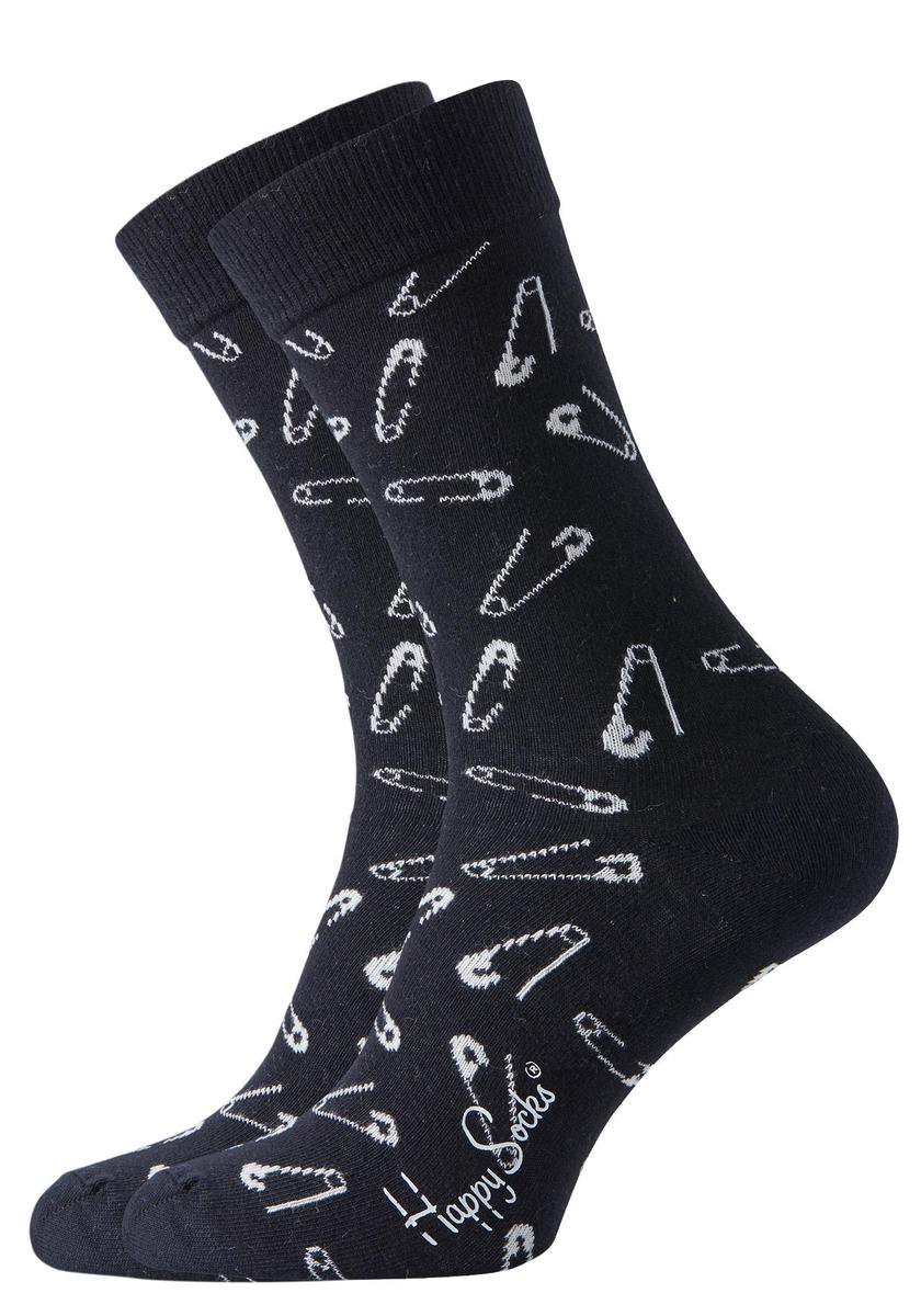 Happy Socks - Pins - zwart/wit - Unisex - Maat 41-46