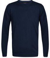 Profuomo Originale Slim Fit - heren trui wol - navy blauw -  Maat XXL