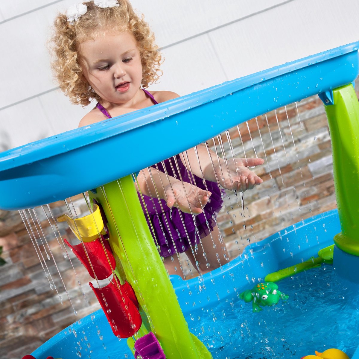 Step2 Rain Showers Splash Pond Watertafel - Met 13-delig accessoireset - Waterspeelgoed voor kind - Activiteitentafel met water voor de tuin / buiten — afbeelding 7