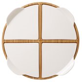 Villeroy & Boch Pizza Passion Partyschaal - Rond - 5 delig - Porselein/Hout