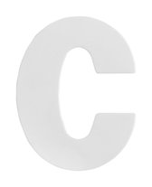 Huisnummer - Wit - RVS - GPF bouwbeslag - toevoeging letter 'C' wit, 110 mm