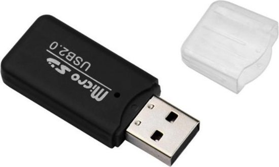 USB 2.0 naar Micro SD adapter - SD kaart lezer - MicroSD Cardreader - TF reader - Geheugenkaartlezer - Zwart - Merkloos