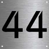 RVS huisnummer 12x12cm nummer 44