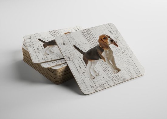 Chien Beagle | Sous-verres en bois 6 pièces