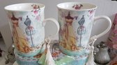 Princess Dress ceramic mugs with tassel 2 mugs in cadeaubox Moederdag Cadeau, Cadeau Vrouw
