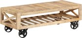 Salontafel Bruin (Incl dienblad) hout met wielen - woonkamer tafel - decoratie tafel - salon tafel - wandtafel - Koffietafel