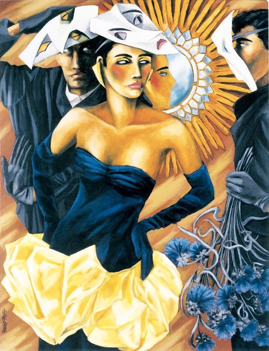 Maskerade - 5 Blanco Kunstkaarten - incl. Enveloppen