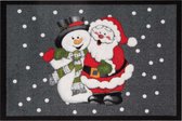 Deurmat sneeuwpop en kerstman Wasbaar 30°C 40x60 cm