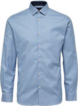 Selected Homme Heren Overhemd Oxford Lichtblauw Fijn Geruit Slim Fit - XS