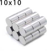 Magneten - 10x10mm - Super Sterk - Neodymium - 20 stuks - ideaal voor whiteboard of als koelkastmagneet -