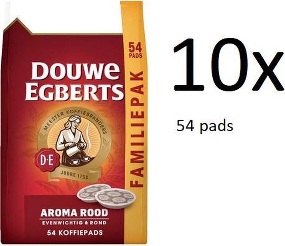 Egberts Aroma Rood Koffiepads - Multipak - 10 x pads | bol.com