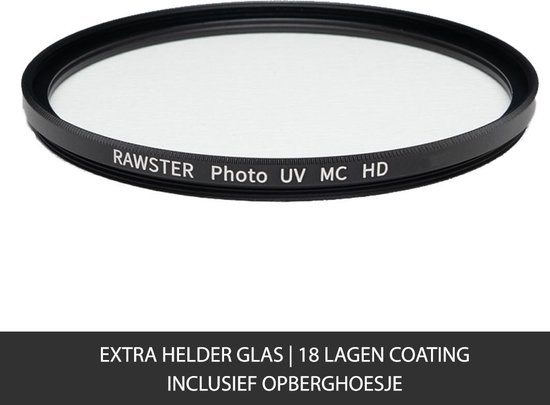 RAWSTER Photo • UV beschermfilter • 72mm • Slim frame • Multi-coated