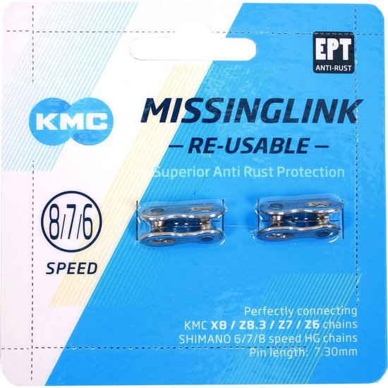KMC Verbindingsschakel 7/8-speed - Herbruikbaar - EPT antiroest - 7,3 mm - 2 stuks van KMC — afbeelding 4
