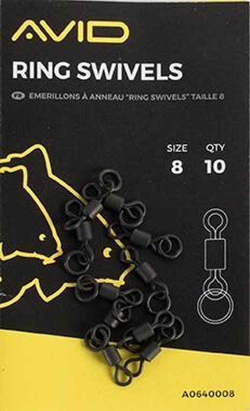 Avid Carp Terminal Tackle Ring Swivels 10pcs Size 8 van AVID — afbeelding 3