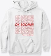 OK Boomer | Hoodie | Generation Z | White | Maat Large