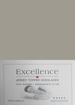 Excellence Jersey Topper Hoeslaken - Eenpersoons - 80/90x200/210 cm - Taupe