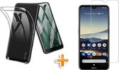 HB Hoesje Geschikt voor Nokia 2.3 - Siliconen Back Cover & Glazen Screenprotector - Transparant