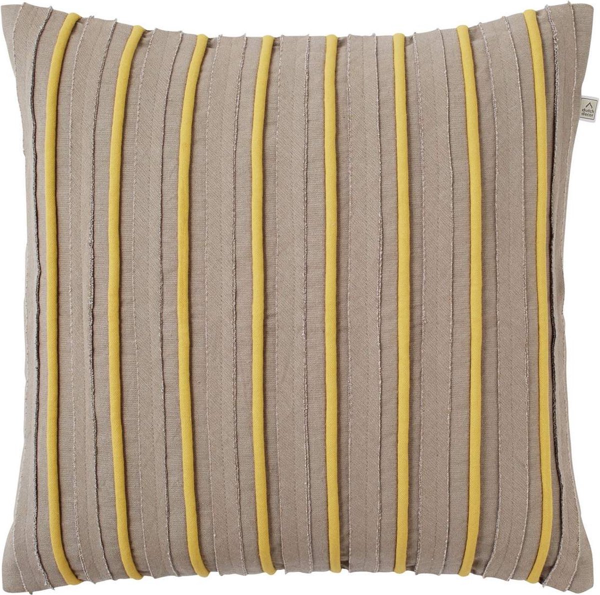 Dutch Decor MEDRA - Kussenhoes 45x45 cm - taupe - geel - bruin - beige - streepjes - 100% katoen - met rits