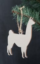 Houten Kersthangers - Dieren (olifant, tijger, alpaca) - 6 stuks