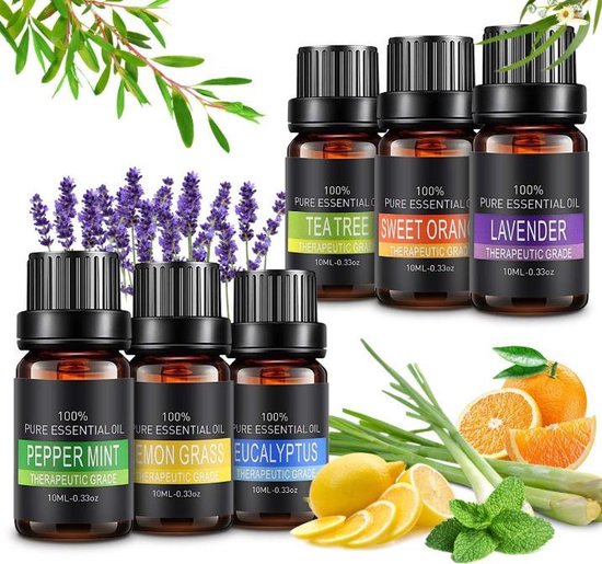 chi essentiële oliën set 6 stuks geschikt voor aroma diffuser