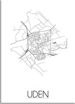 DesignClaud Uden Plattegrond poster A4 + Fotolijst zwart (21x29,7cm)