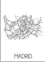 DesignClaud Madrid Plattegrond poster A3 + Fotolijst wit