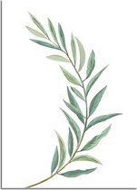 DesignClaud Eucalyptus blad poster - Wit - Puur Natuur Botanische poster A4 + Fotolijst zwart