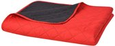 vidaXL Dubbelzijdige quilt bedsprei rood en zwart 230x260 cm