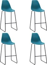vidaXL Barstoelen 4 st kunststof turquoise