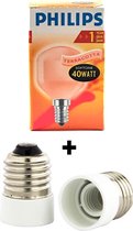 PHILIPS Kogellamp Softone Terracotta 40w E14 + GRATIS E27 verloop