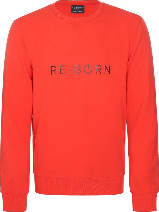 Re-Born Sweater Trui Ronde Hals Lange Mouw Heren - Rood - Maat XL