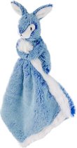 Blauw konijn/haas tuttel/knuffeldoekje 25 cm - Konijnen/hazen bosdieren knuffels - Baby geboorte kraamcadeaus