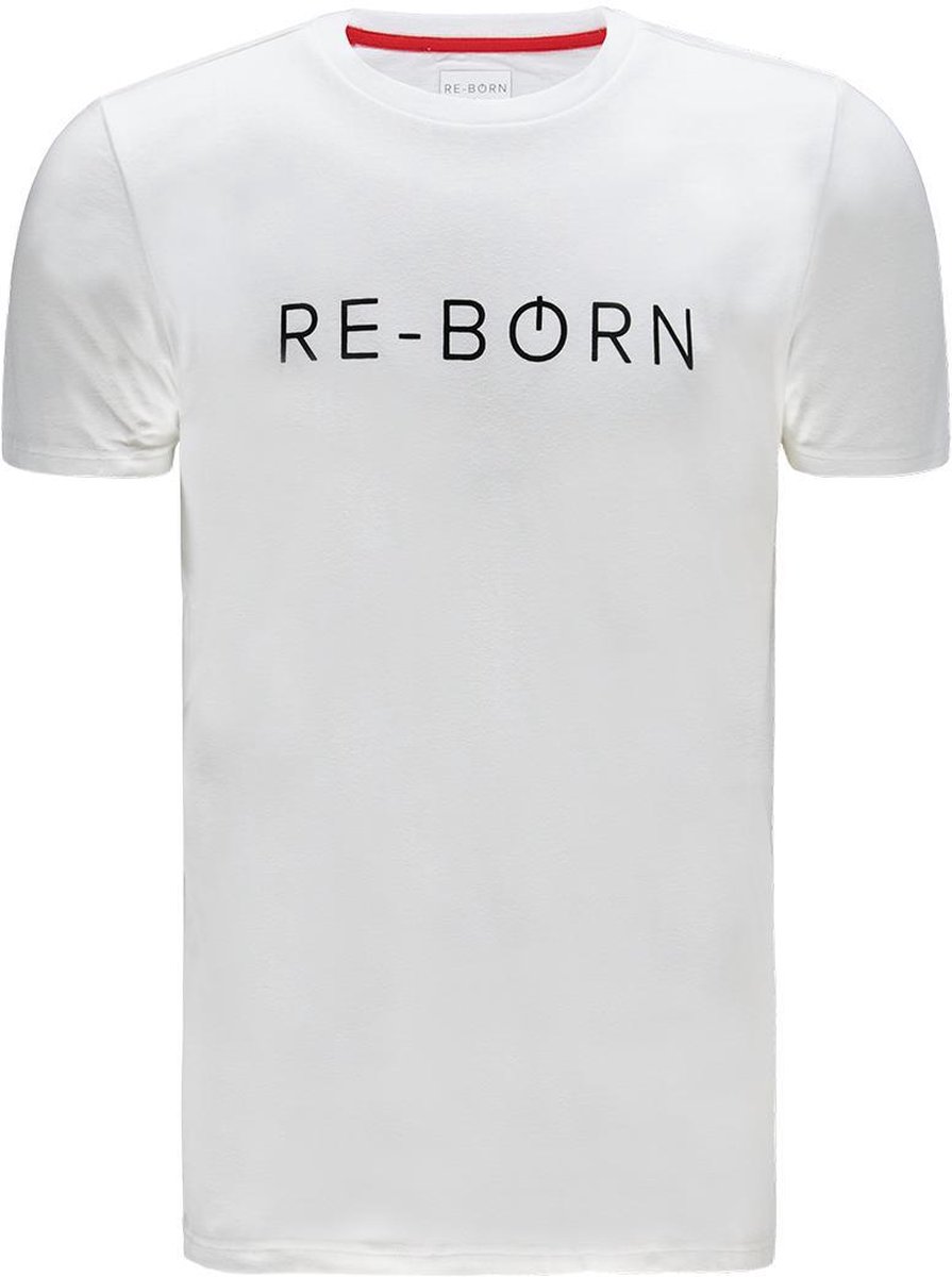 Re-Born Logo Korte Mouw T-shirt Heren - Wit - Maat M