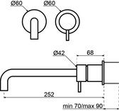 Waterevolution Qisani Flow inbouwfonteinkraan 15cm Zwart
