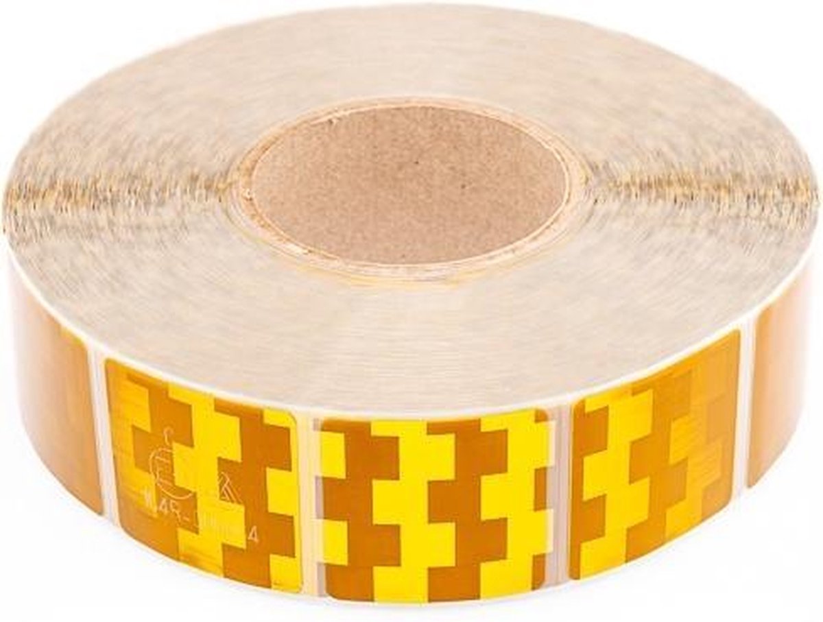 Reflecterende tape voor zachte ondergrond - geel/oranje - per meter
